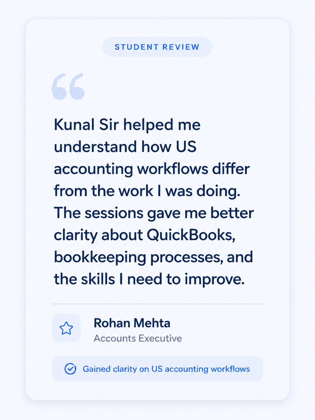 Learner testimonial