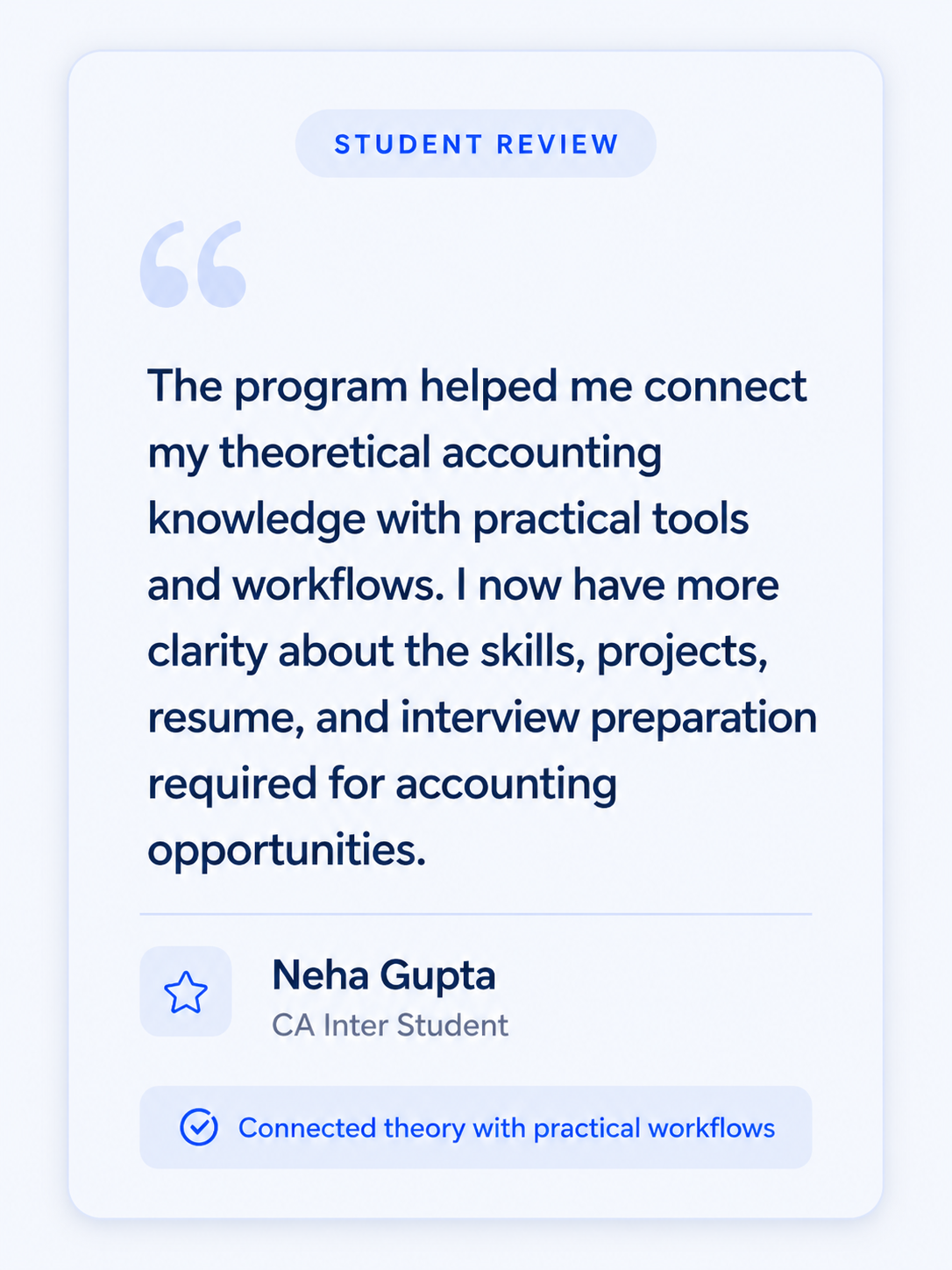 Learner testimonial